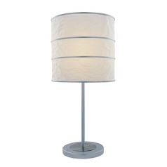 Table Lamp with White Paper Shade in Polished Steel by Lite Source Lighting