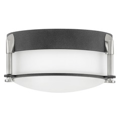 Colbin 7-Inch Aged Zinc & Polished Nickel LED Flush Mount 3000K by Hinkley Lighting