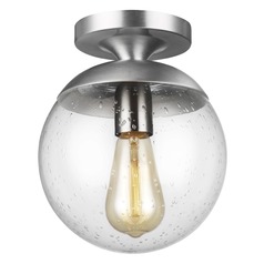 Leo Hanging Globe Satin Aluminum Semi-Flush Mount by Visual Comfort Studio