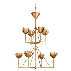 Julie Neill Alberto Chandelier in Gold Leaf by Visual Comfort Signature
