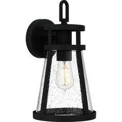 Barber Matte Black Outdoor Wall Light by Quoizel Lighting