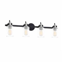 Brooklyn 4-Light Bath Bar in Black & Nickel by Evolv by Justice Design Group