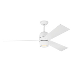 Visual Comfort Fan Collection Thomas O'brien Alba 60 Matte White LED Ceiling Fan with Light