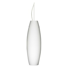 Besa Lighting Tara Satin Nickel LED Pendant Light with Oblong Shade