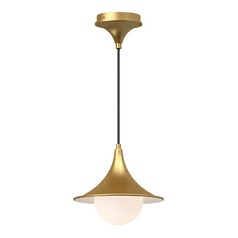 Alora Lighting Fuji Brushed Gold Mini-Pendant Light with Globe Shade