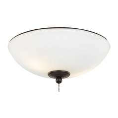 12-Inch LED Wet Fan Light Kit in Bronze by Visual Comfort & Co Fans