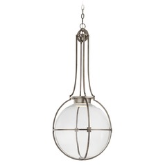 Chapman & Myers Gracie LED Globe Pendant in Nickel by Visual Comfort Signature
