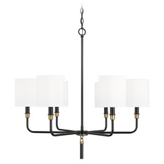 Beckham 32-Inch Glossy Black & Aged Brass Chandelier by HomePlace by Capital Lighting