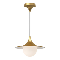 Alora Lighting Fuji Brushed Gold Pendant Light with Globe Shade