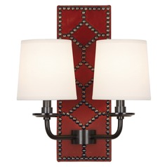Williamsburg Lightfoot Wall Sconce with Fondine Fabric Shades by Robert Abbey