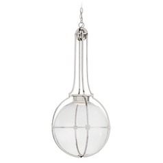 Chapman & Myers Gracie LED Globe Pendant in Nickel by Visual Comfort Signature