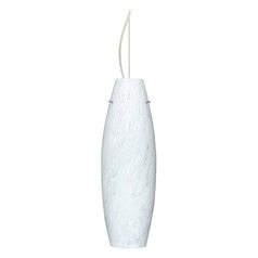 Besa Lighting Tara Satin Nickel LED Pendant Light with Oblong Shade