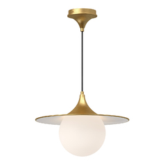 Alora Lighting Fuji Brushed Gold Pendant Light with Globe Shade