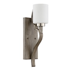 Jasmine Polished Nickel & Weathered Fir Sconce by Craftmade Lighting