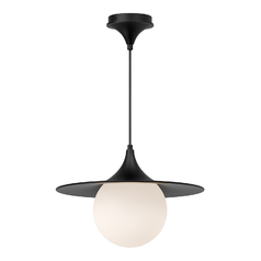 Alora Lighting Fuji Matte Black Pendant Light with Globe Shade