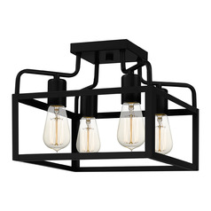 Paulsen Semi-Flush Mount in Matte Black by Quoizel Lighting
