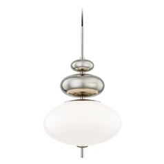 Elsie Polished Nickel Pendant with Oval Shade by Mitzi by Hudson Valley