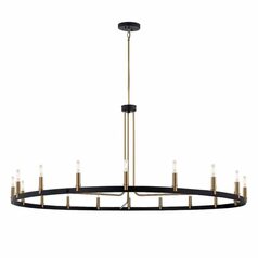 Clayton Chandelier in Black & Brass by Evolv by Justice Design Group