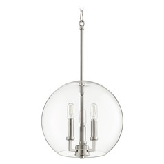 Satin Nickel Pendant with Globe Shade by Quorum Lighting