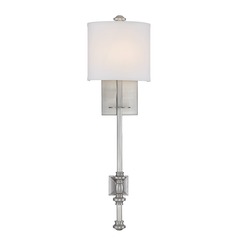 Devon 26.50-In High Wall Sconce in Satin Nickel by Savoy House