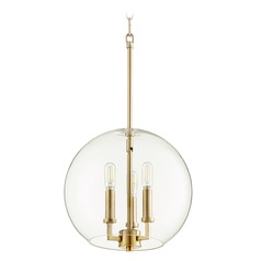 Aged Brass Pendant with Globe Shade by Quorum Lighting