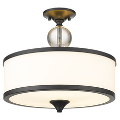 Cosmopolitan Matte Black Semi-Flush Mount by Z-Lite