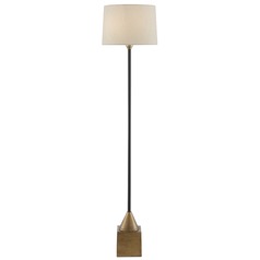 Keeler Floor Lamp in Antique Brass/Black by Currey & Company