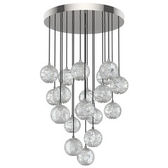 Marni Polished Nickel LED Multi-Light Pendant by Alora Lighting