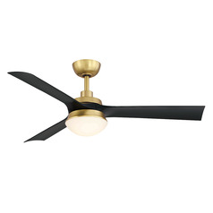 Barlow Brushed Satin Brass LED Ceiling Fan with Light by Fanimation Fans