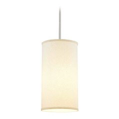 Milo Slim Satin Nickel Mini-Pendant Light with Cylindrical Shade