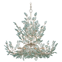 Currey and Company Baobab Clear & Contemporary Silver Leaf & Contemporary Silver Chandelier