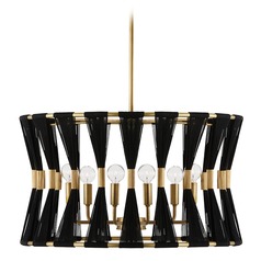 Reeves Matte Black 5-Light Chandelier with Clear Seeded Glass by HomePlace by Capital Lighting