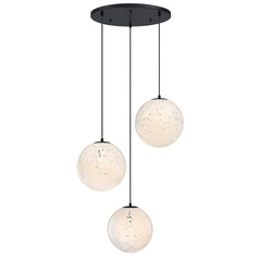 Designers Fountain Circo Matte Black Multi-Light Pendant with Globe Shade