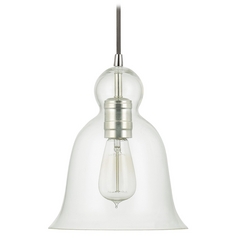 Ashlyn 8.50-Inch Bell Glass Pendant in Nickel by Capital Lighting
