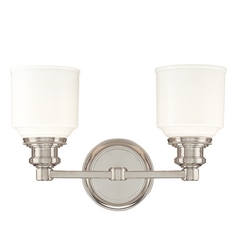 Windham 2-Light Bath Light in Polished Nickel by Hudson Valley Lighting