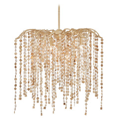 Currey and Company Kealia Natural Shell & Coco Cream LED Chandelier