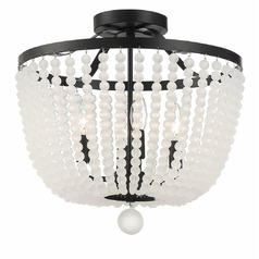 Rylee 16.50-Inch Semi-Flush in Matte Black by Crystorama Lighting