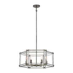 Langen Square 6-Light Chandelier in Antique Nickel by Minka Lavery