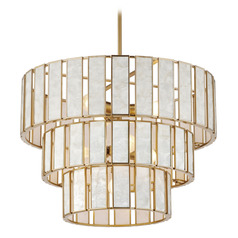 Miramar Capiz & Natural Aged Brass Chandelier by Maxim Lighting