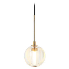 Matteo Lighting Jemyca Aged Gold Brass Mini-Pendant Light with Globe Shade