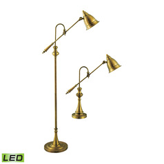 Elk Lighting Watson Brass LED Table and Floor Lamp Set
