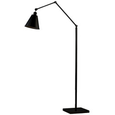 Maxim Lighting Library Black Swing Arm Lamp with Conical Shade