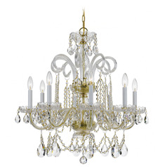 Crystorama Lighting Traditional Crystal Polished Brass Crystal Chandelier