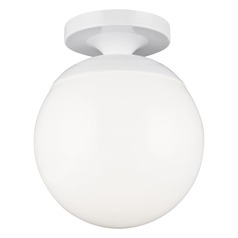 Leo 8-Inch LED Semi-Flush Mount in White by Visual Comfort Studio