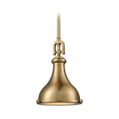 Elk Lighting Rutherford Satin Brass Mini-Pendant Light with Bowl / Dome Shade