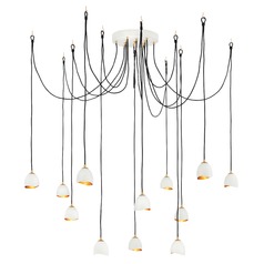 Nula 12-Light Shell White & Gold Leaf Multi-Light Pendant by Hinkley Lighting
