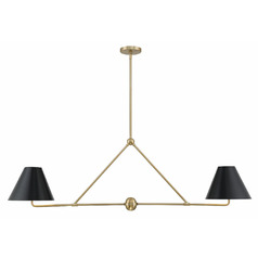 Xavier 4-Light Linear Chandelier in Gold by Crystorama Lighting