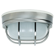 8-Inch Round Bulkhead Outdoor Light in Stainless Steel by Craftmade Lighting