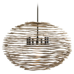 Rook 35-Inch Large Pendant in Natural Stained Wood by Arteriors Home
