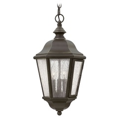 Traditional LED Seeded Glass Bronze Outdoor Hanging Light by Hinkley Lighting